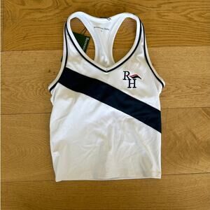 Recreational Habits x Keds - Spandex Jersey Sports Tank in White & Navy Blue